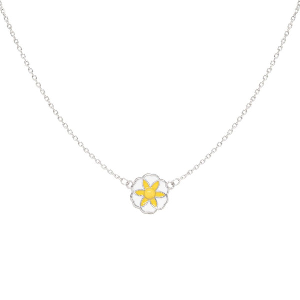 Daisy Bloom Enamel Pendant Necklace