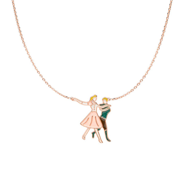 The Dance of Love Enamel Necklace