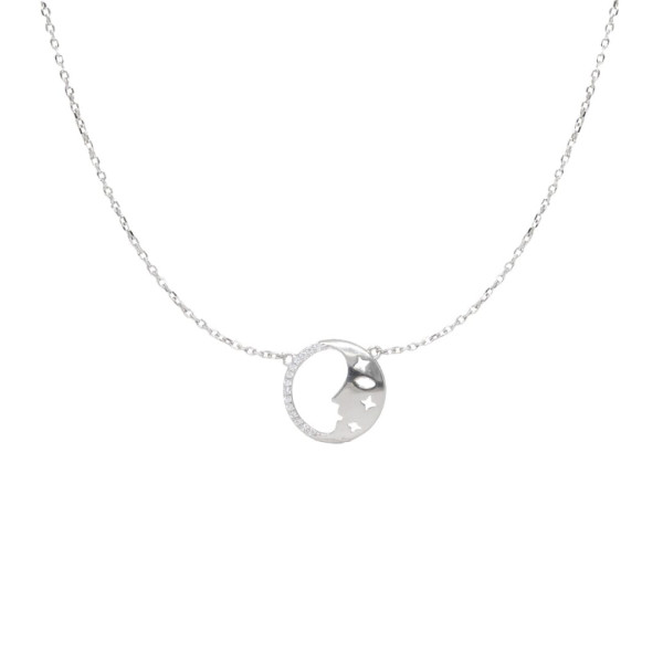 Crescent Moon and Stars Necklace