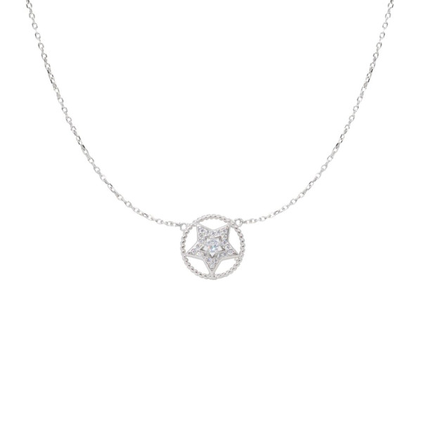 Pave Star Circle Necklace