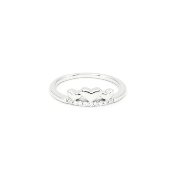Triple Heart Tiara Sterling Silver Ring