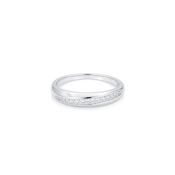 Sterling Silver Tapered Channel-Set Eternity Band