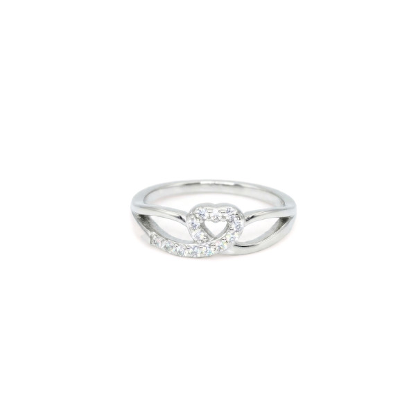 Diamond Heart Knot Ring