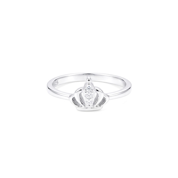 Sterling Silver Cubic Zirconia Crown Ring