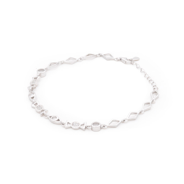 Geometric Sterling Silver Station Bracelet